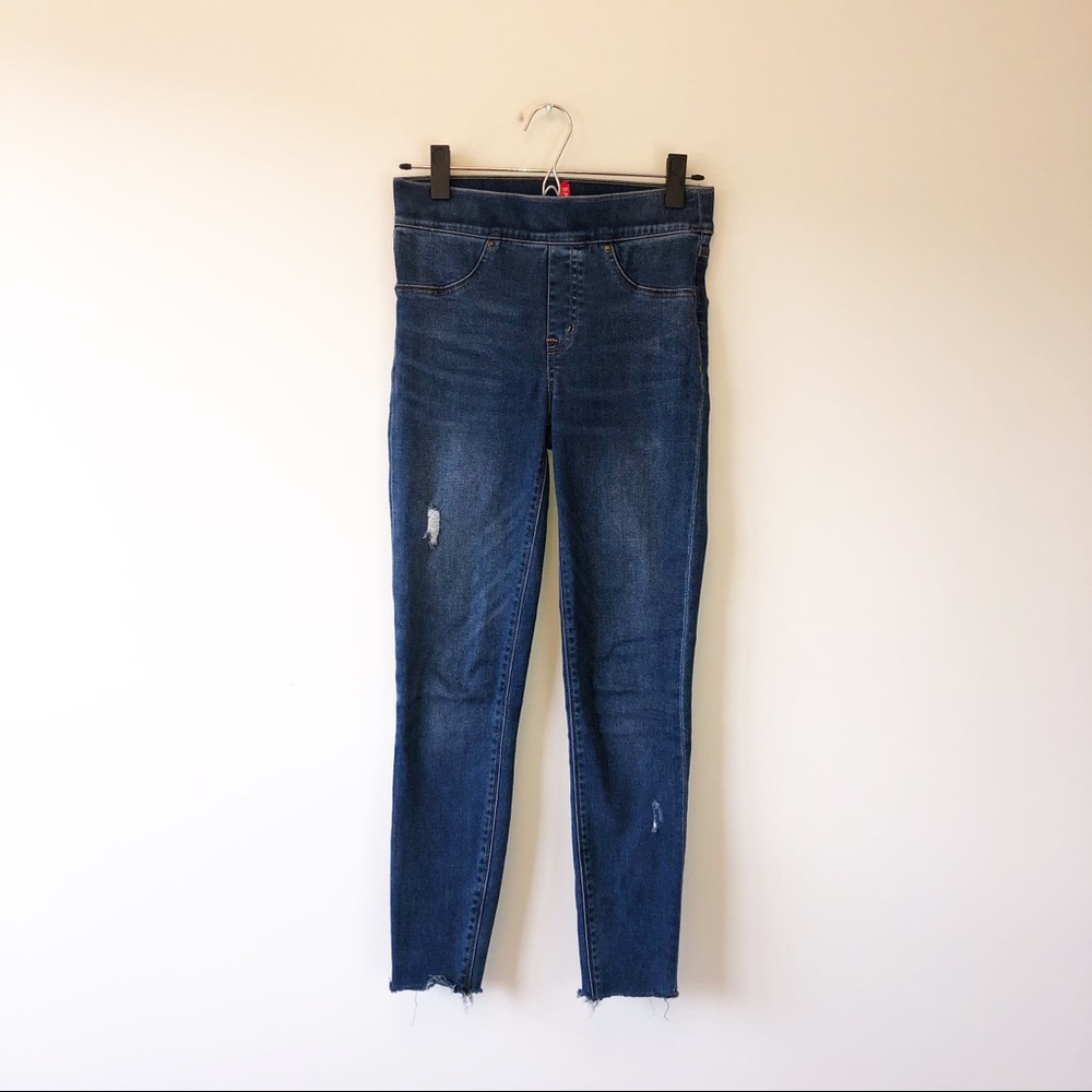 SPANX Distressed Ankle Skinny Jeans Leggings Pull On Jeggings Size XS $128